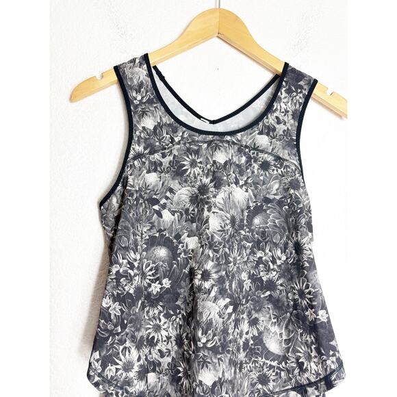 Lululemon Run Split Singlet Flowabunga Black Angel Wing Tank Top Athletic - Picture 5 of 13